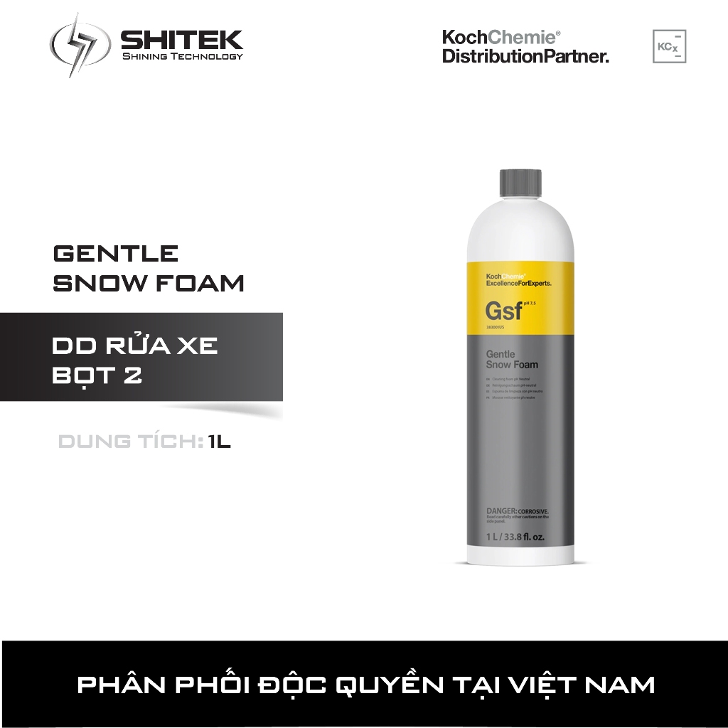 Dung dịch rửa xe bọt tuyết dịu nhẹ - Gentle Snow Foam Koch Chemie 1 Lít (nguyên bản)/ 1 Lít (chiết)