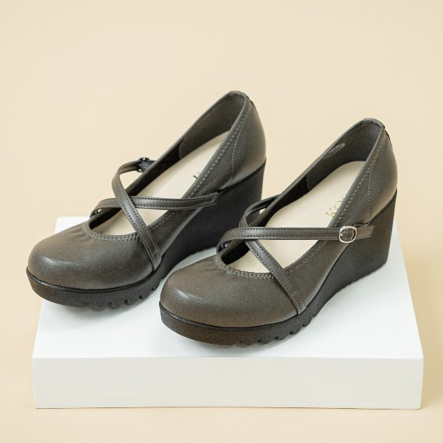 Giày da nữ cao cấp đế xuồng KOSU KS-23608 cao 7cm dáng sang, mang nhẹ, kháng khuẩn, khử mùi chính hãng Kobe Nhật Bản