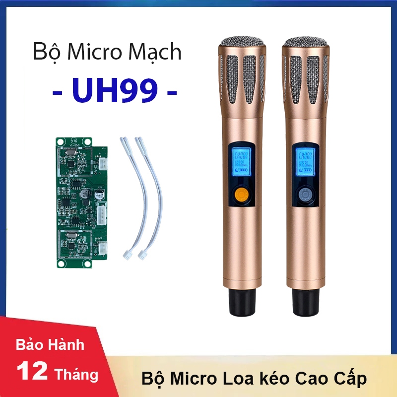 Bộ Micro Karaoke UHF UH 88 | UD22 | T109 Cao cấp, Mainboard tích hợp anten thu Mic, gắn vào loa kéo dễ dàng sử dụng