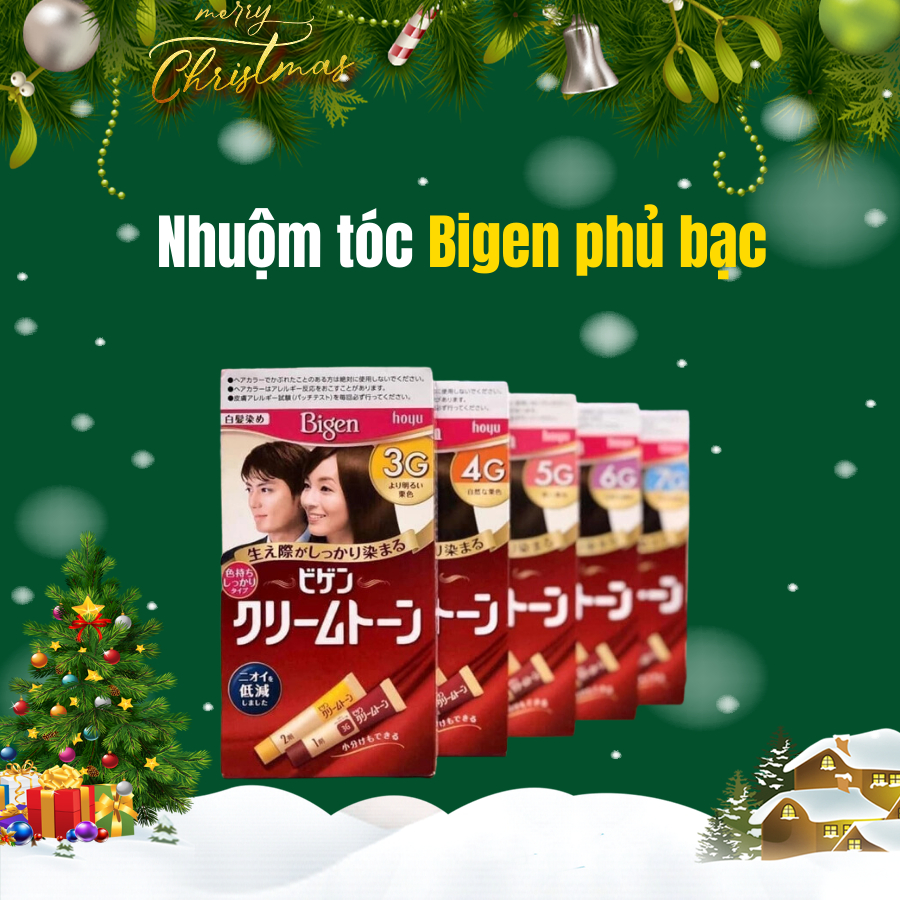 Thuốc Nhuộm Tóc BIGEN Phủ Bạc, hàng nội địa Nhật Bản, 2 tuýp 40g x 2