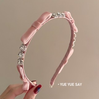 A111 Bờm đính đá nhung đen hồng