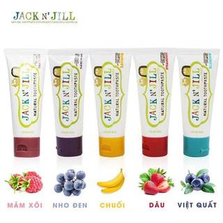 Kem đánh răng trẻ em Natural Certified Toothpaste Jack N'Jill( 8 vị hoa quả và 1 vị tự nhiên)