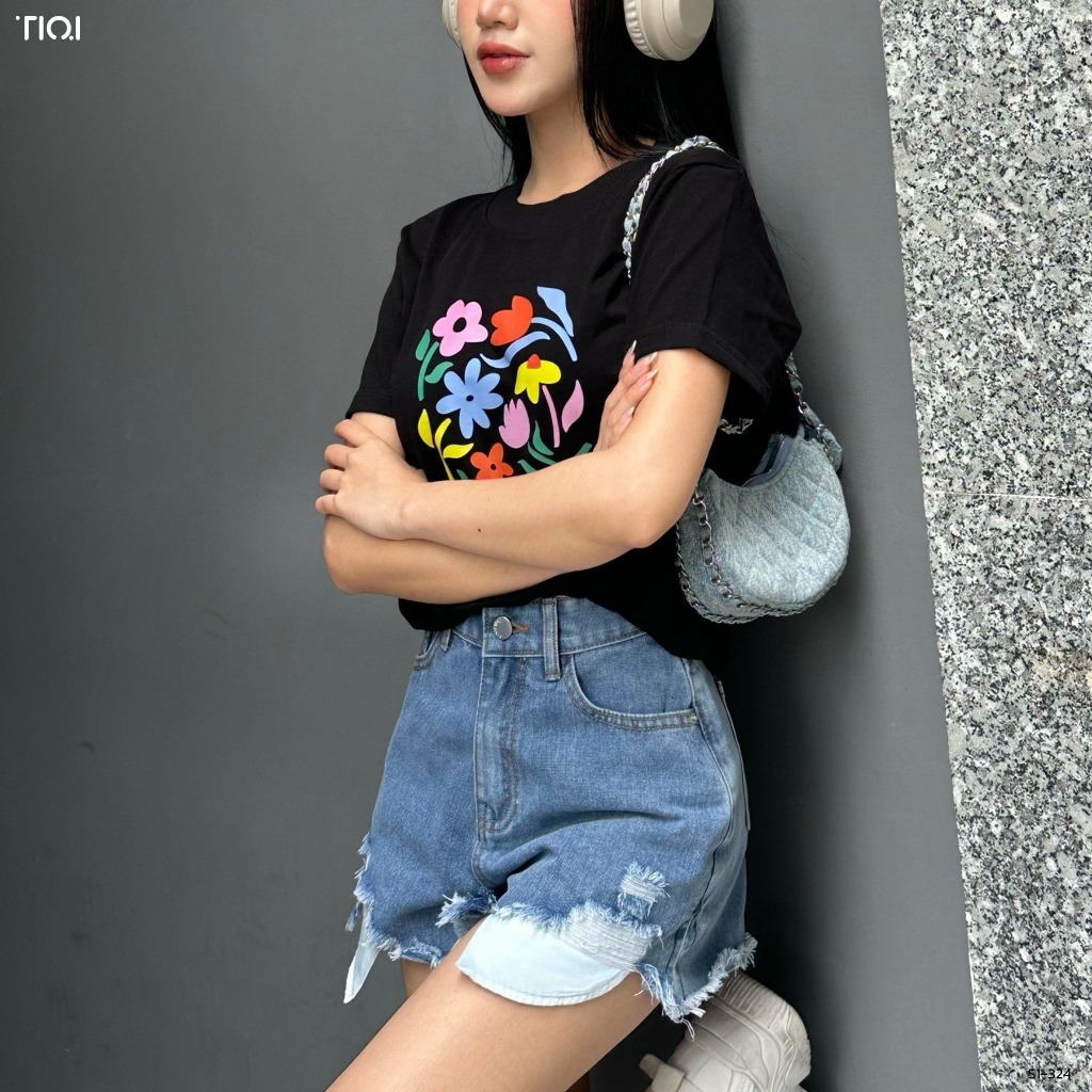 Quần short jean nữ rách TiQi Jeans S1-324