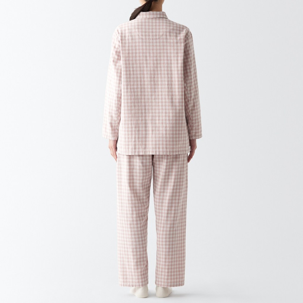 [NEW] MUJI BỘ PYJAMA KHÔNG ĐƯỜNG MAY SƯỜN VẢI XÔ 2 LỚP TAY DÀI