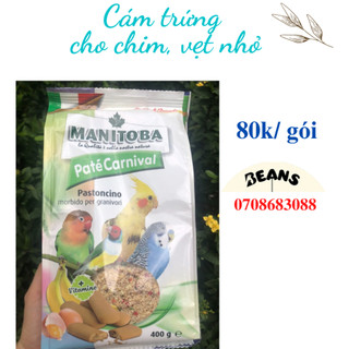 Cám trứng pate Manitoba dành cho vẹt nhỏ, finch gói 400gr túi nguyên seal