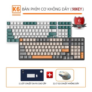 Bàn Phím Cơ ZIYOU K6 SMART TECH VN - Bàn Phím Kết Nối 3 Chế Độ - Red Switch - 16,8 Triệu Màu Nền - Có Hotswap