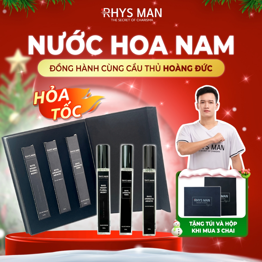 Nước hoa nam RHYS MAN lịch lãm, đẳng cấp, lưu hương tới 12h 10ml/chai