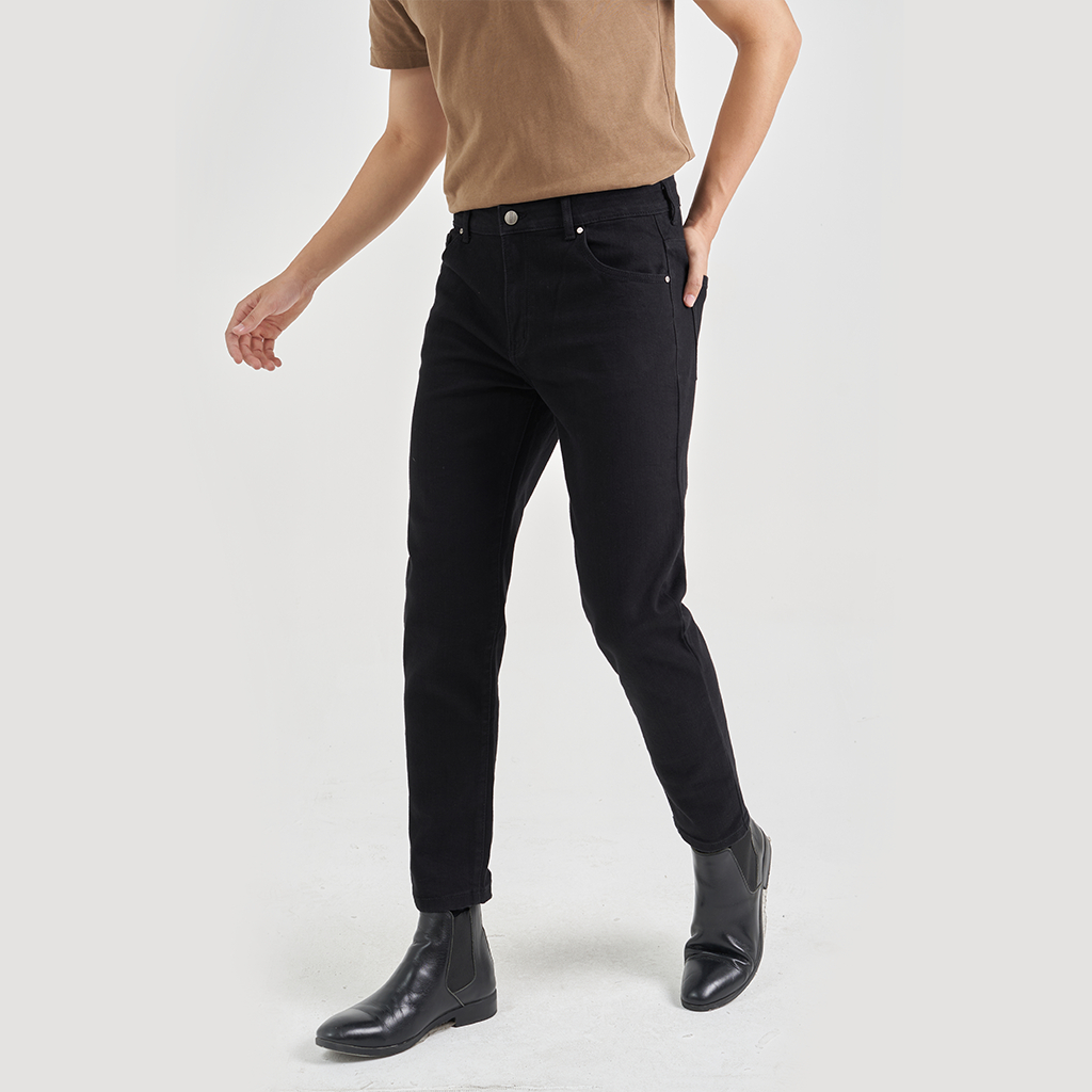 Quần Jean Nam Local Brand KRIK Form Slimfit Tôn Dáng Chất Liệu Cao Cấp Màu Đen Trơn Basic Dễ Phối Đồ QJ6006