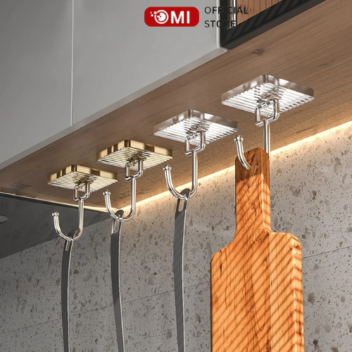 Móc Dán Tường Siêu Dính Treo Đồ OMI Bằng Acrylic Trong Suốt Chống Nước Móc, Dán Tường Siêu Dính