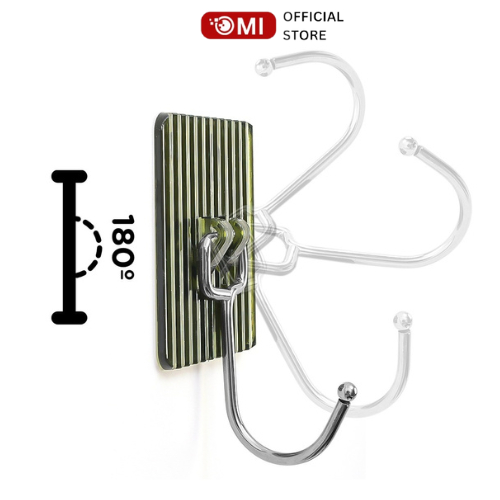 Móc Dán Tường Siêu Dính Treo Đồ OMI Bằng Acrylic Trong Suốt Chống Nước Móc, Dán Tường Siêu Dính