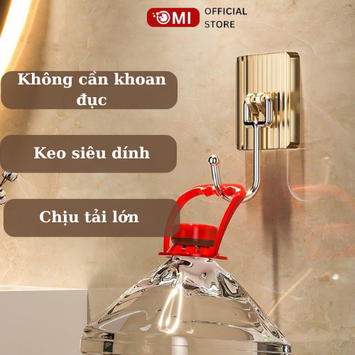 Móc Dán Tường Siêu Dính Treo Đồ OMI Bằng Acrylic Trong Suốt Chống Nước Móc, Dán Tường Siêu Dính
