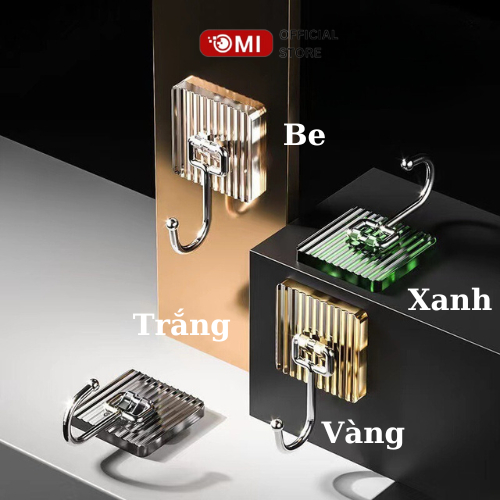 Móc Dán Tường Siêu Dính Treo Đồ OMI Bằng Acrylic Trong Suốt Chống Nước Móc, Dán Tường Siêu Dính