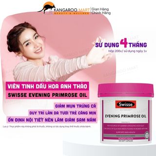 Tinh dầu hoa anh thảo Swisse Evening Primrose Oil 200 viên- Kangaroo Mart Top Vitamins