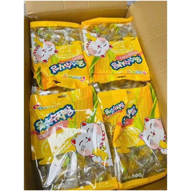 Kẹo ngô dẻo trong suốt nhân chảy Coowy gói 500g