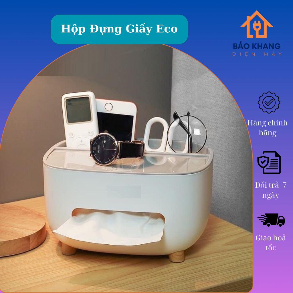 Hộp đựng giấy ăn, Hộp để đồ đa năng ECOCO cao cấp tiện lợi