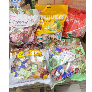 Kẹo goniver chocolate matcha/dâu/dứa/dưa hấu sầu riêng hạnh nhân phú cường 320g