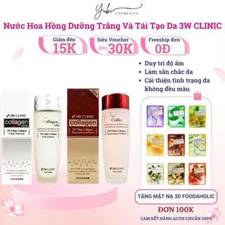 Nước hoa hồng dưỡng trắng và tái tạo da 3W CLINIC Collagen Hàn Quốc 150ml chính hãng - YUBI SHOP