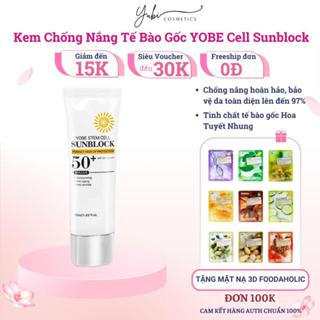 Kem chống nắng tế bào gốc YOBE Cell Sunblock 50ml chính hãng - chống nắng hoàn hảo, bảo vệ 97% - Hàn Quốc - YUBI SHOP