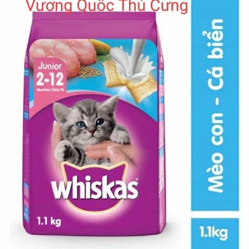 Thức ăn mèo con whiskas hạt mền có nhân trứng