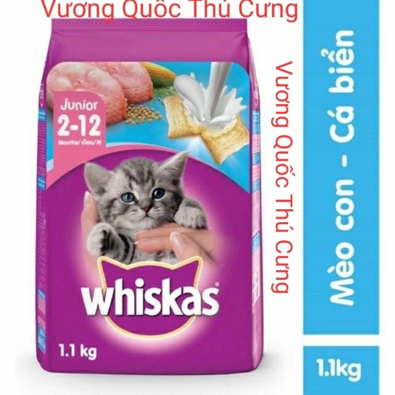 Thức ăn mèo con whiskas hạt mền có nhân trứng