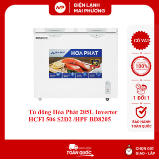 Tủ đông hòa phát 205 lít inverter hcfi 506 s2đ2 /hpf bd8205 - hàng chính hãng