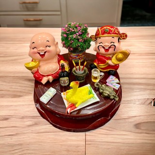 Bàn thờ mini bàn thờ thần tài thổ địa trang trí bàn làm việc văn phòng quà tặng trang trí tết tượng phong thủy tài lộc