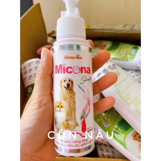 Sữa tắm nấm ghẻ rụng lông cho chó mèo micona 200ml chai lớn