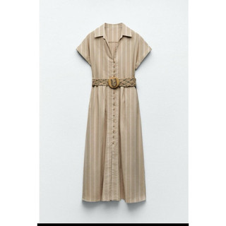 Đầm công sở đắp chéo chất Linen VNXK