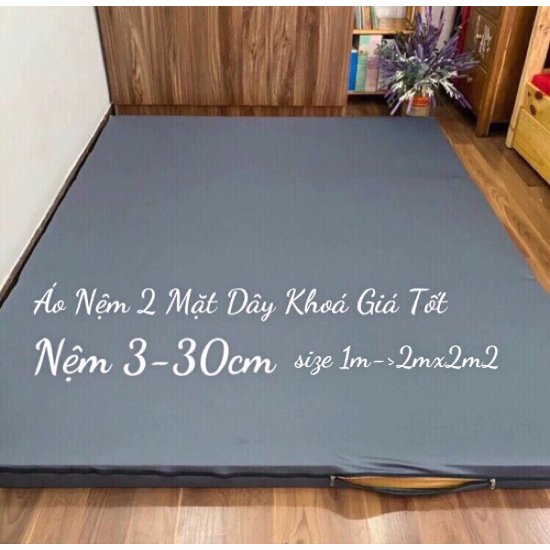 Áo Bọc Nệm 3-30cm [2 Mặt Có Khoá Kéo Thun Lạnh HQ]