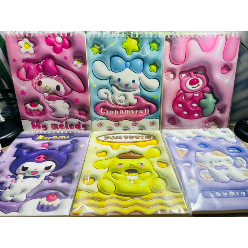 Vở Vẽ A4 Lò Xo Dễ Thương,Vở Vẽ A4 Lò Xo Gấu Dâu, Quyển Vẽ A4 Ngang, Sổ Vở Vẽ Gấu Dâu, Sổ Vẽ Kuromi Sanrio