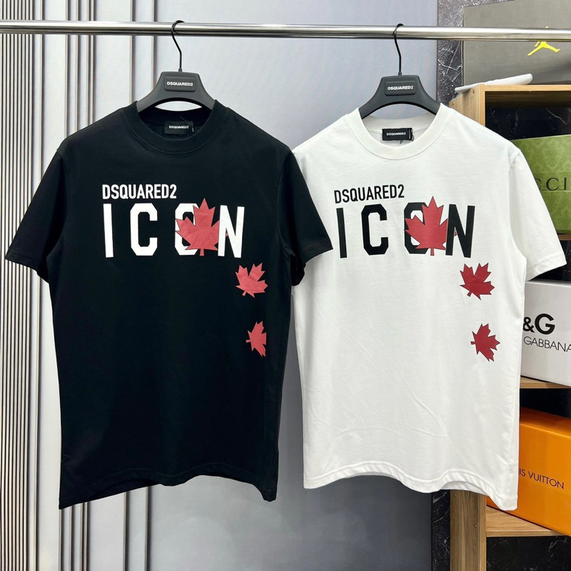 Áo Thun ICON Phối Logo Chạy Chéo Cao Cấp Chất Vải Cotton Thoáng Mát Co Dãn 4 Chiều Siêu Hót Trend 2023