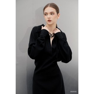 Váy liền Onetone cổ sơ mi phối dây Vandy