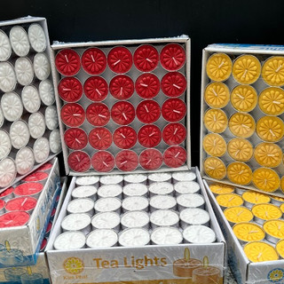 Nến Tealight 2h, 4h trắng, đỏ, vàng Sáp Cọ Lorganic AnToàn Sức Khỏe, Không mùi, Không Khói