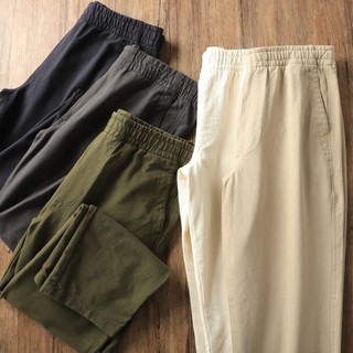 Quần baggy kaki nam cao cấp cạp chun ống suông thoải mái. quần dài kaki baggy nam dáng đứng ống rộng - qkk06