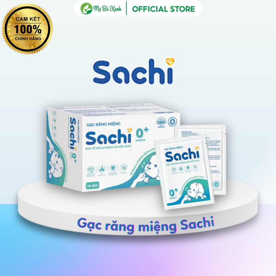 Gạc răng miệng Sachi, Gạc thảo dược chống tưa lưỡi cho bé từ 0M+ hộp 30