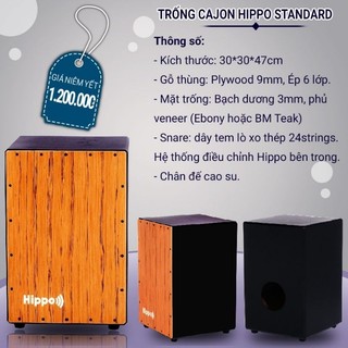 Trống Cajon Hippo Standard | Tặng Bao Đựng | Đệm Ngồi