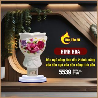 Đèn ngủ xông tinh dầu cắm tường bằng điện chất liệu gốm sứ cao cấp vừa đèn ngủ vừa đèn xông tinh dầu