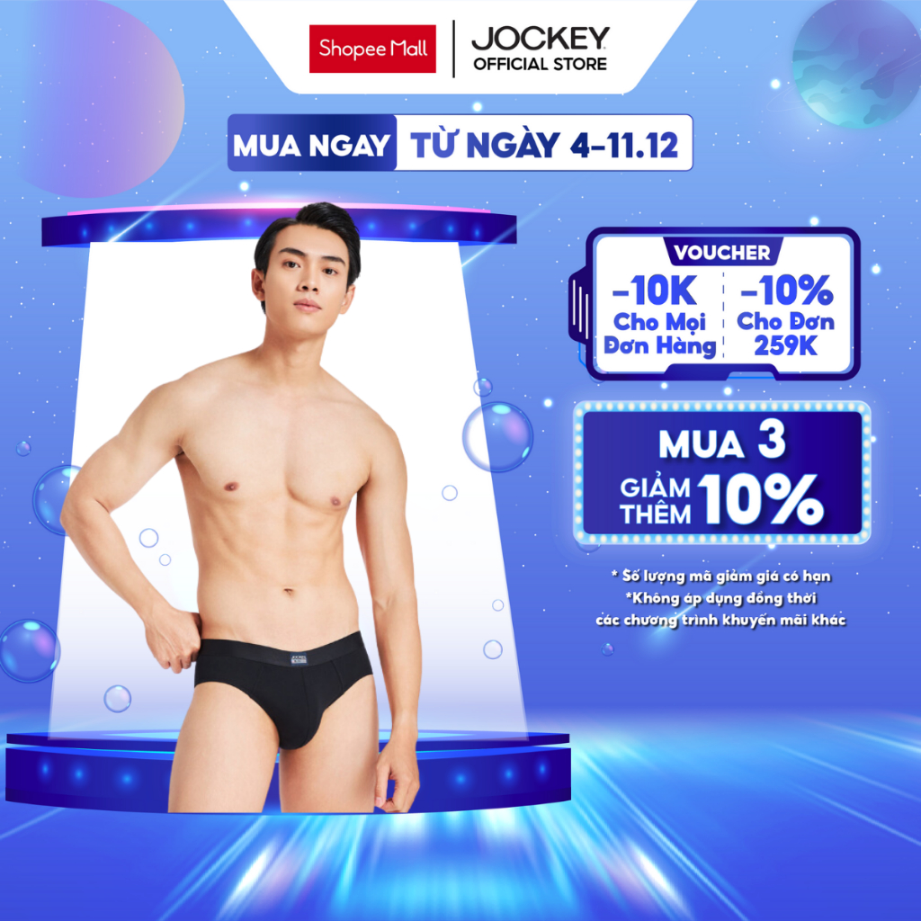 Quần Lót Nam Bamboo Jockey Dáng Brief Co Giãn Thoải Mái Màu Đen - J1248_P1