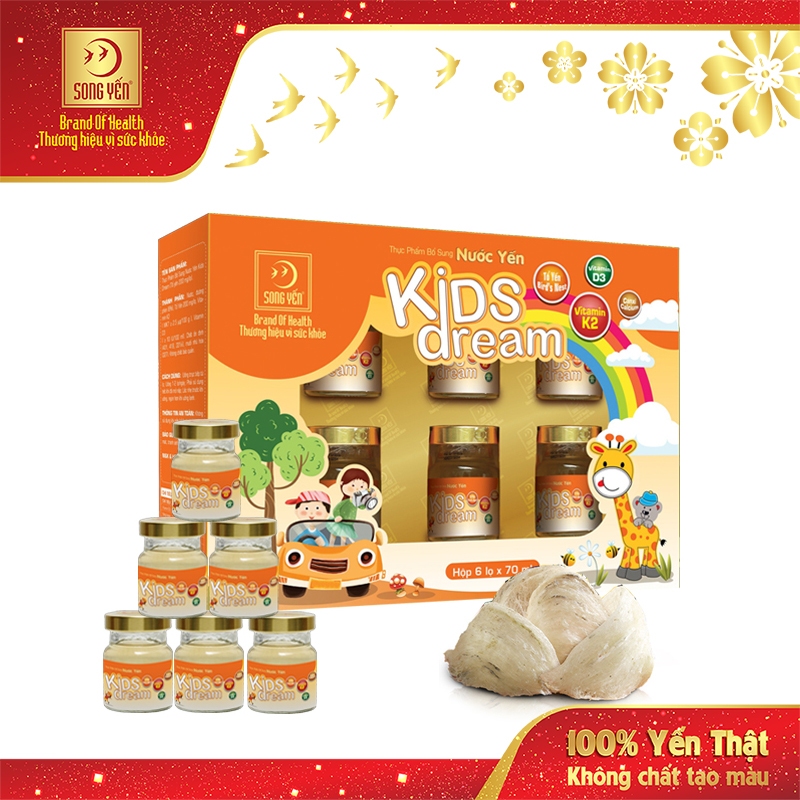 Nước Yến Dành Cho Trẻ Em Kids Dream - Yến Sào Song Yến (Lốc 6 Lọ x 70ml)