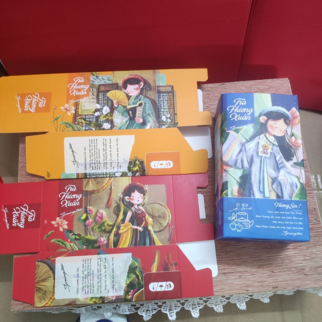 Vỏ Hộp Trà Hương Xuân đựng trà mẫu mới 2024