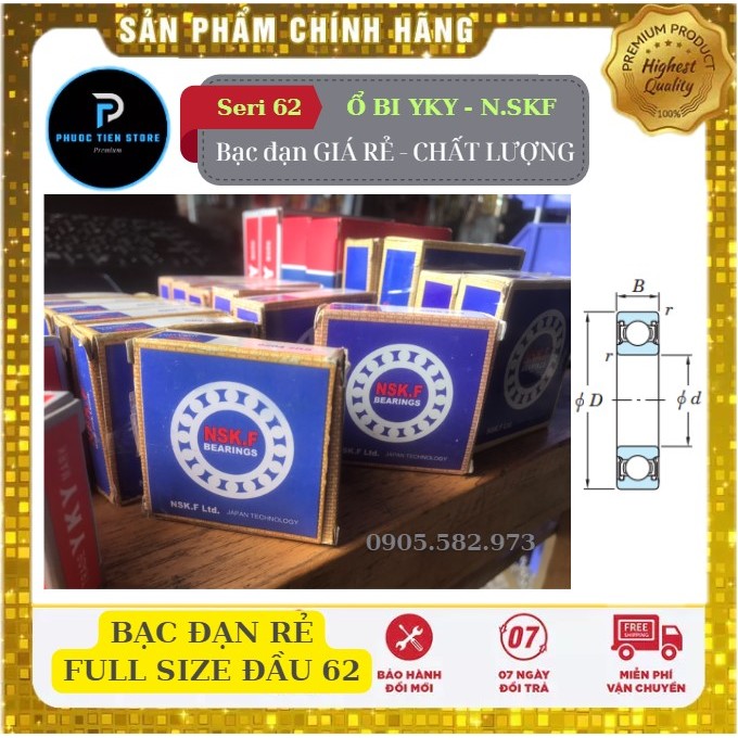 Bạc đạn CUXN - N.SKF - [GIÁ RẺ - CHẤT LƯỢNG/FULL SIZE đầu 62] (CUXN-6208 YKY-6209 )