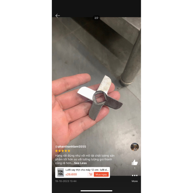 Dao xay thịt đầu 12 - Lưỡi dao xay thịt  máy 12