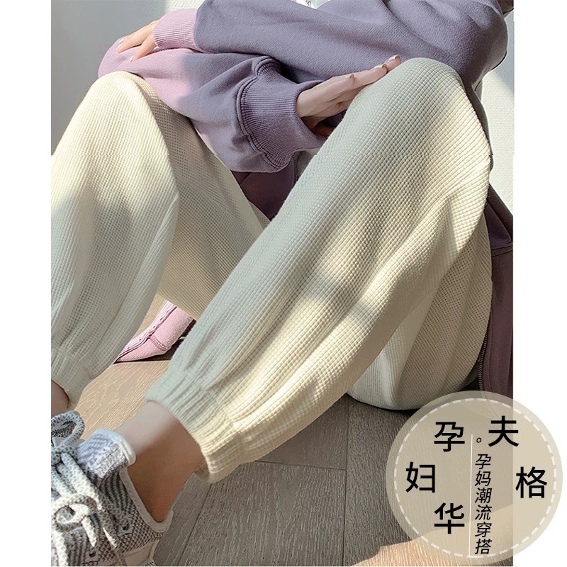 Quần jogger chất nỉ tổ ong cạp chun thể thao unisex dáng thụng bo gấu