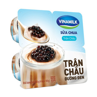 VỈ 4 HỘP SỮA CHUA TRÂN CHÂU ĐƯỜNG ĐEN VINAMILK 100G