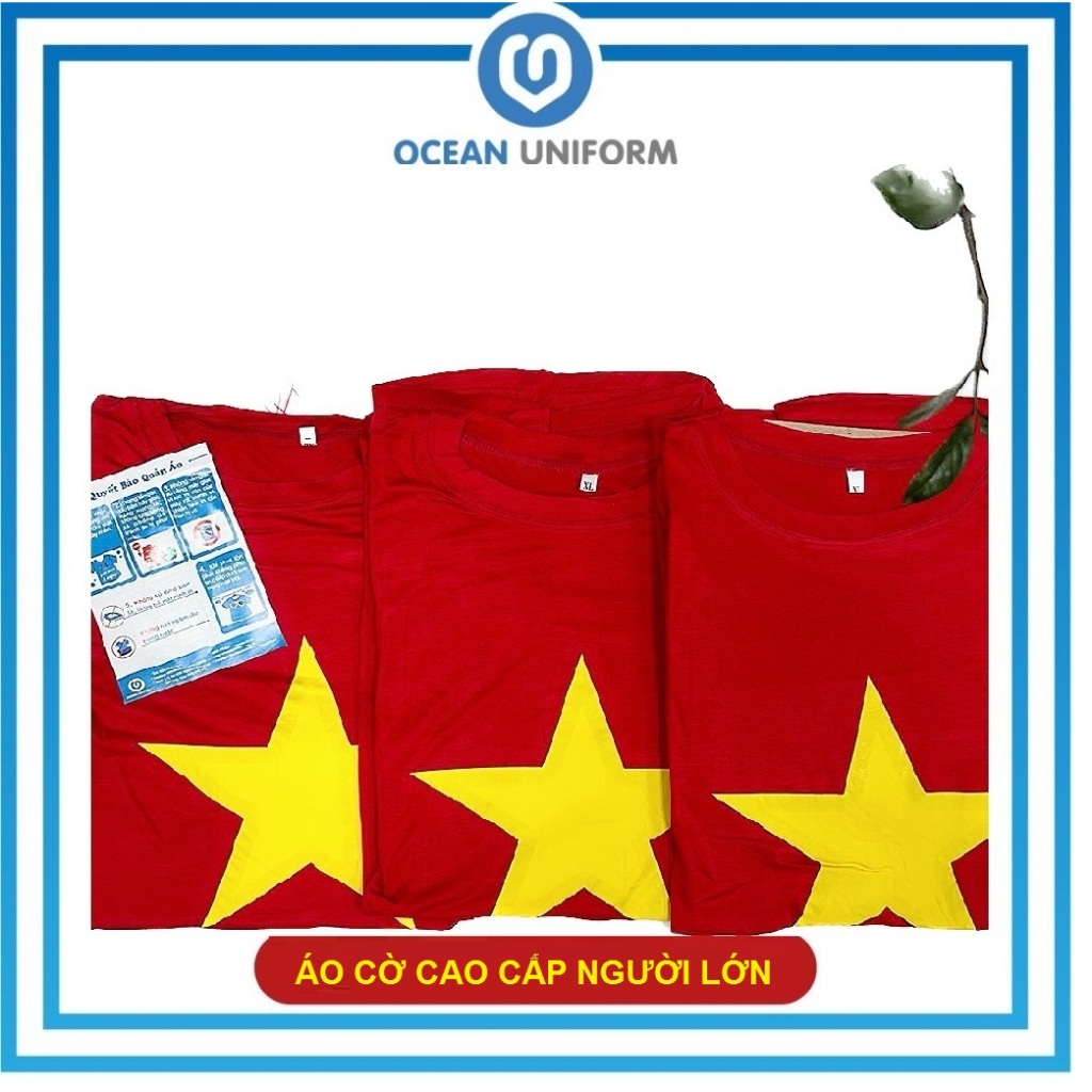 Áo cờ đỏ sao vàng người lớn, sao đặc cotton lạnh cao cấp Ocean Uniform