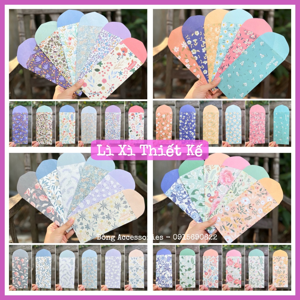 Lì xì Tết Thiết Kê Gác Xép độc đáo, xinh xắn - Giấy Kraft nhật trắng cao cấp in sắc nét