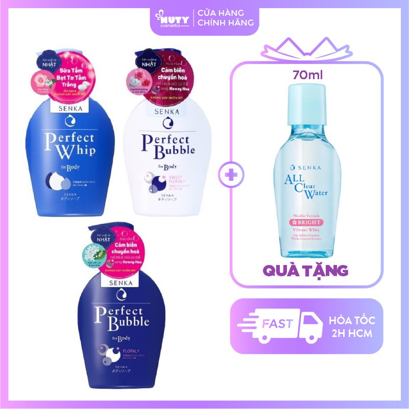 Sữa Tắm Dưỡng Ẩm Hương Hoa Hồng & Hoa Nhài Senka Perfect Whip For Body (500ml)