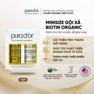Combo Minisize Dầu Gội, Dầu Xả Biotin Original Gold Label 30ml PURA DOR