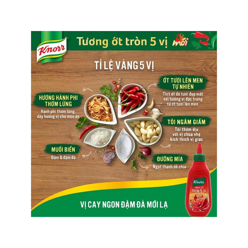 TƯƠNG ỚT KNORR TRÒN 5 VỊ 220G