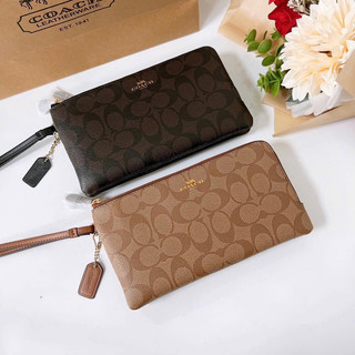 Ví Coach Double Corner Zip 2 ngăn khoá tiện dụng 2 size